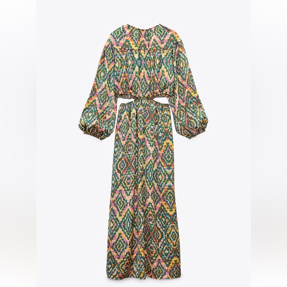 CUT OUT PRINTED MIDI DRESS - Picture 5 of 6